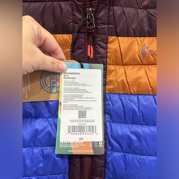 Cotopaxi Men's Size L Large Capa Insulated Vest Wine Blue Violet Maroon NWT Puff - Picture 5 of 13